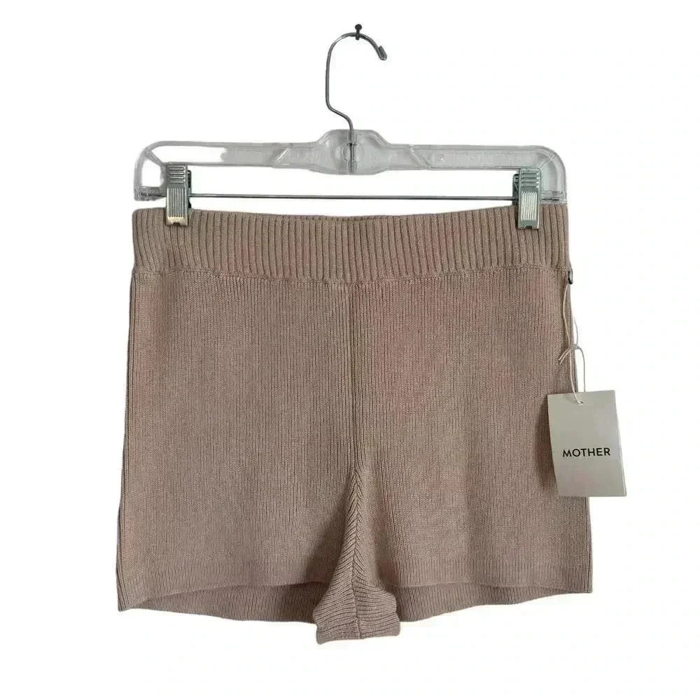 NWOT MOTHER Women's Knit Shorts in Beige
